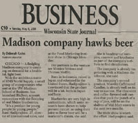 BluCreek Blueberry Ale Press - Wisconsin State Journal